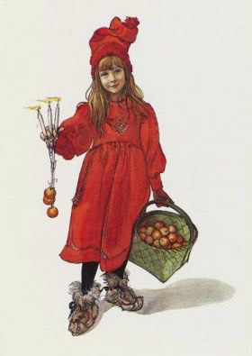 Petite fille Noel Carl Larson m