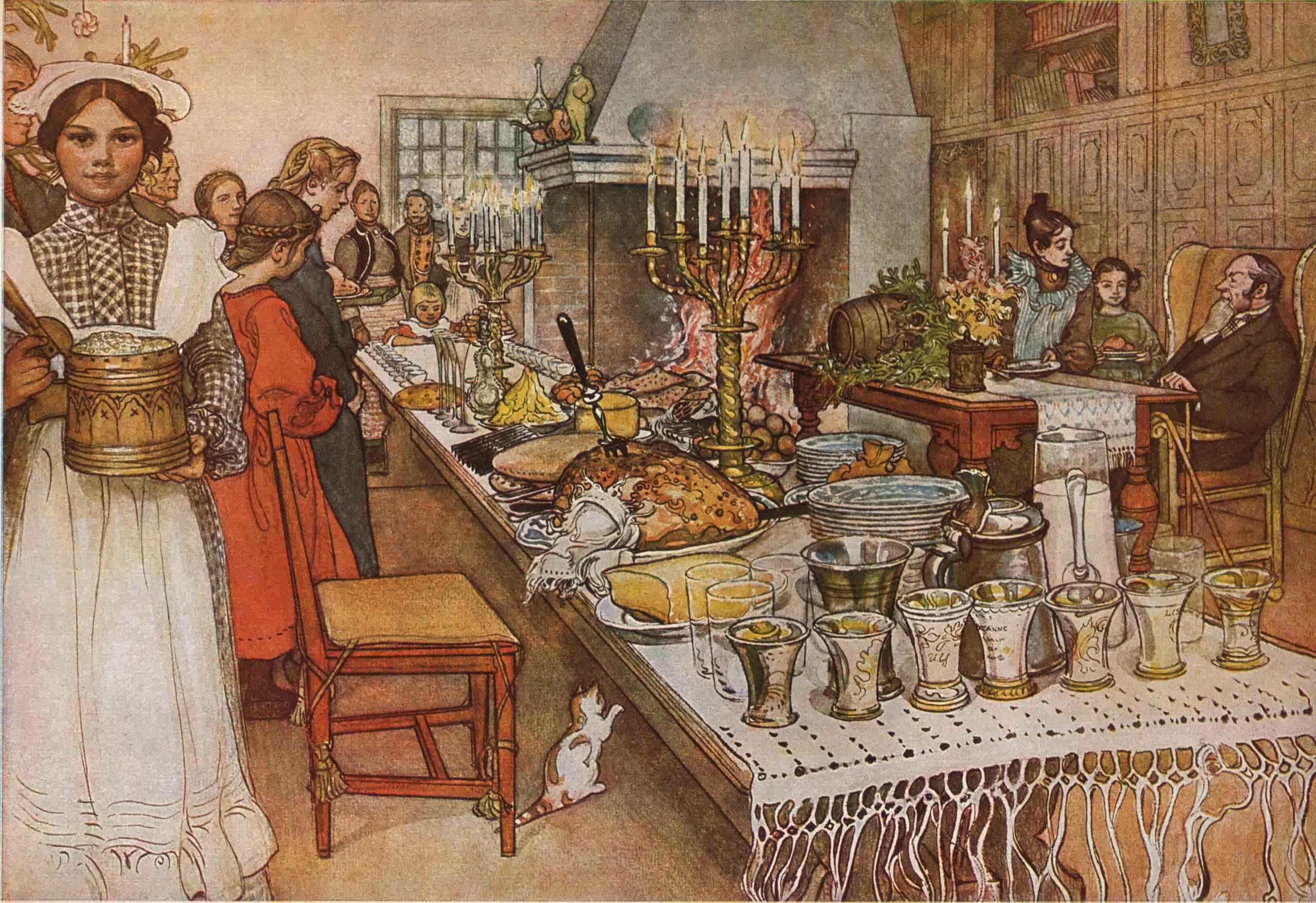 larsson - Christmas Eve. 1904-1905. Watercolor. Nationalmuseum, Stockholm, Sweden