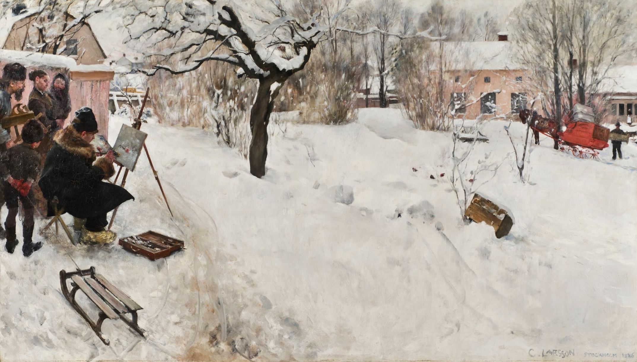 Nationalmuseum Stockholm Open-Air Painter. Winter-Motif From Asogatan 145, Stockholm 1886Details Carl Larsson